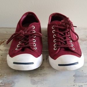 Converse Jack Purcell Bergundy Low Top Sneakers